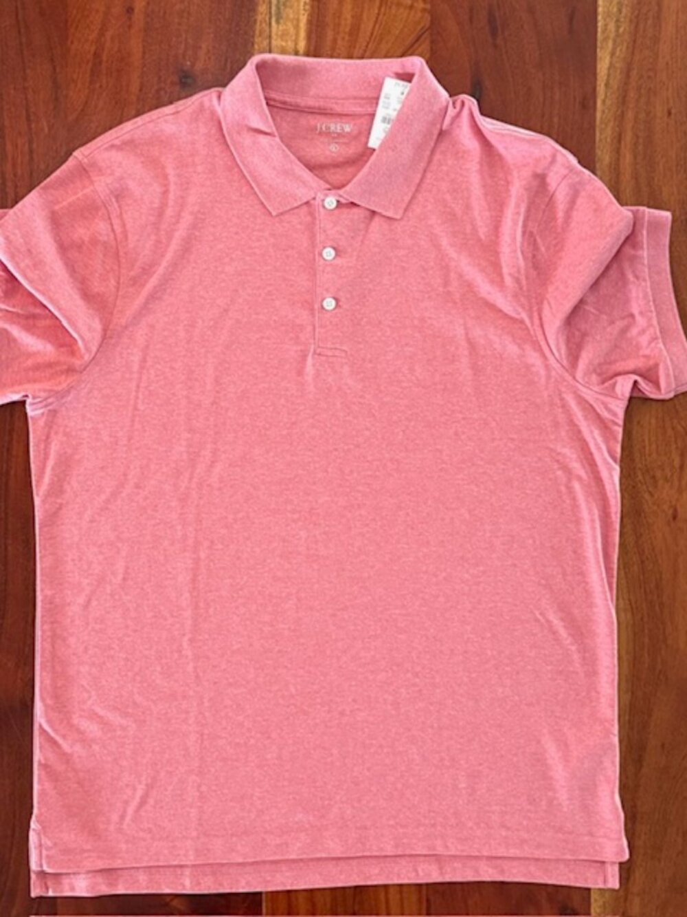 NWT J.Crew Classic Polo Shirt L Soft Sueded Cotton in Heathered Coral Salmon